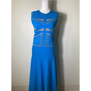 RVN Turquoise Blue and Tan Skirt Set S